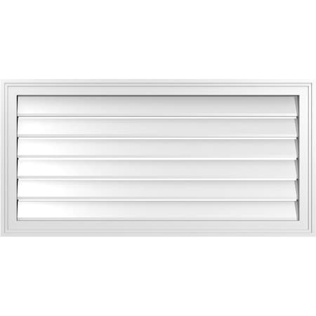 Ekena Millwork Vertical Surface Mount PVC Gable Vent: Functional, w/ 2"W x 1-1/2"P Brickmould Frame, 40"W x 20"H GVPVE40X2002SF